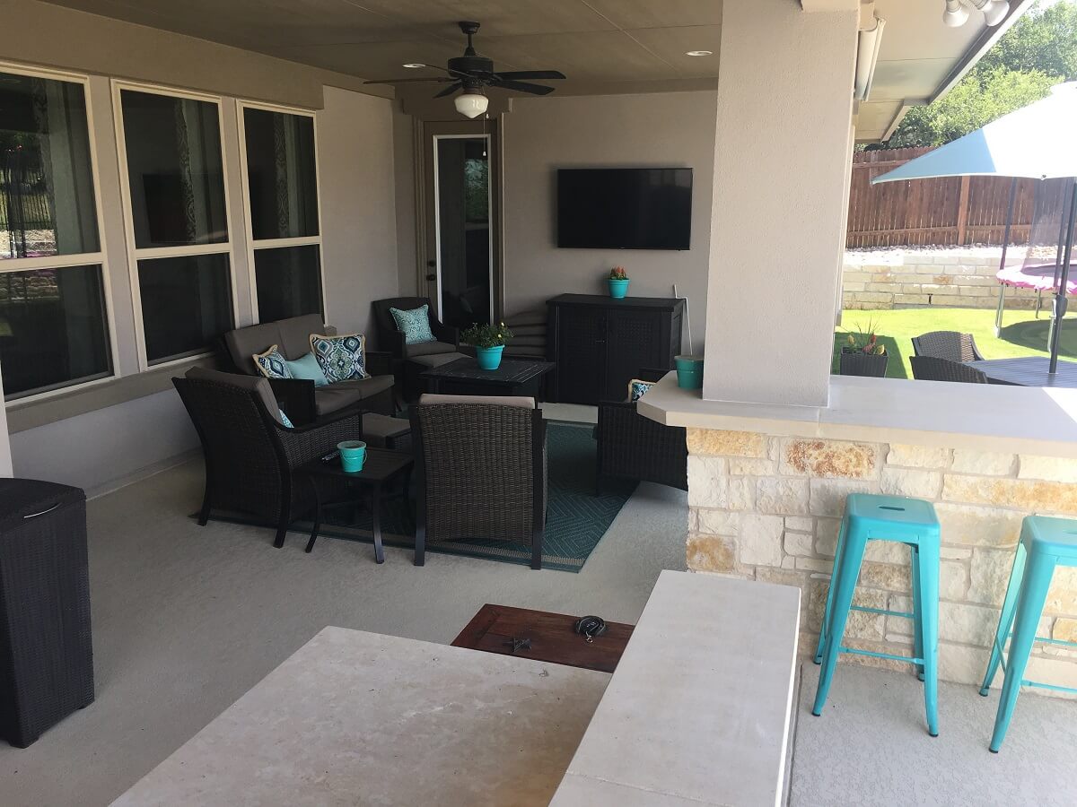 Seating area on patio