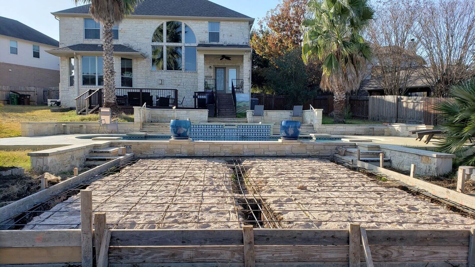 During construction of backyard pool