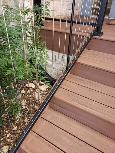 Front deck stairs and railing