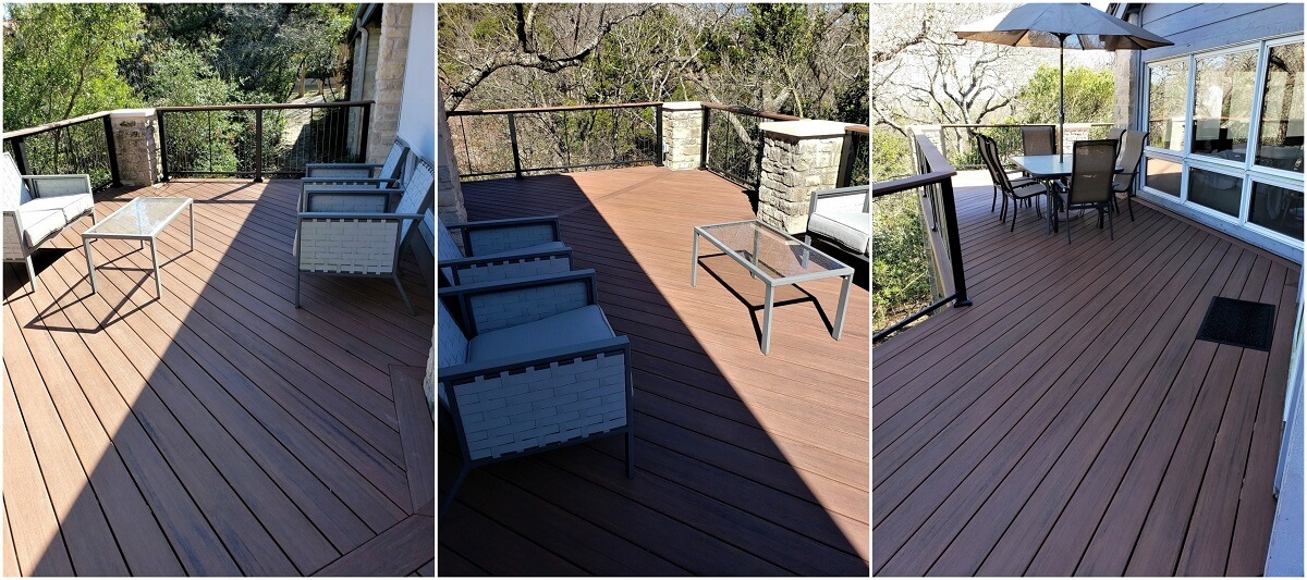 Wood deck with seating area