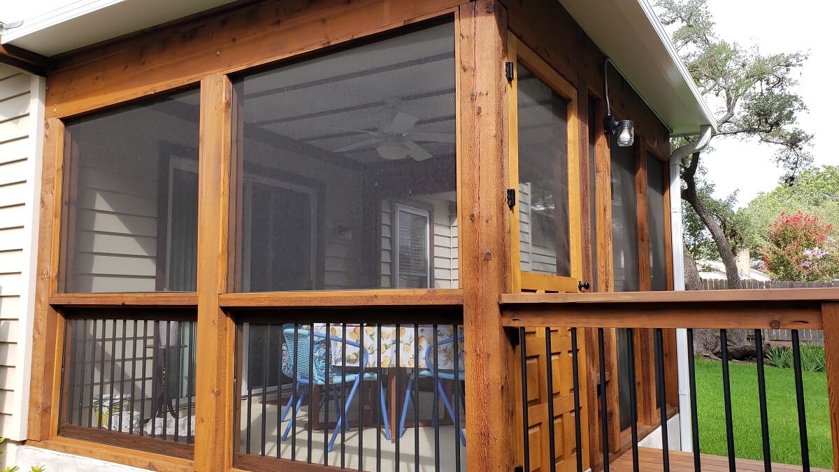 Exterior view of screened porch
