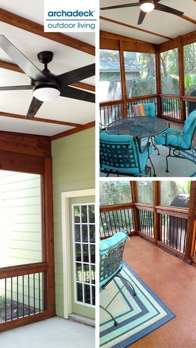 Screened porch collage
