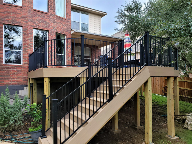 wooden deck with stairs