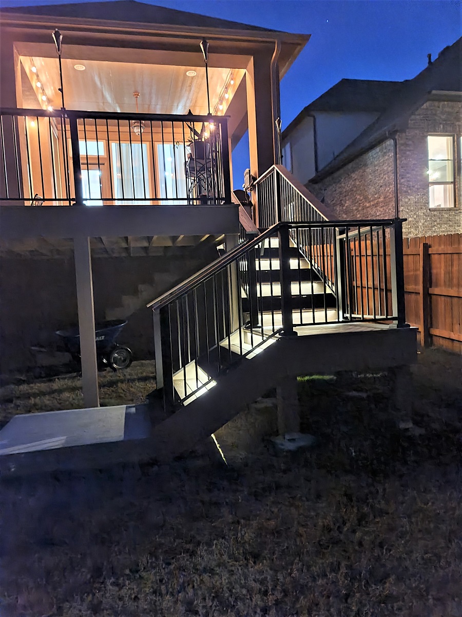 deck with lighting