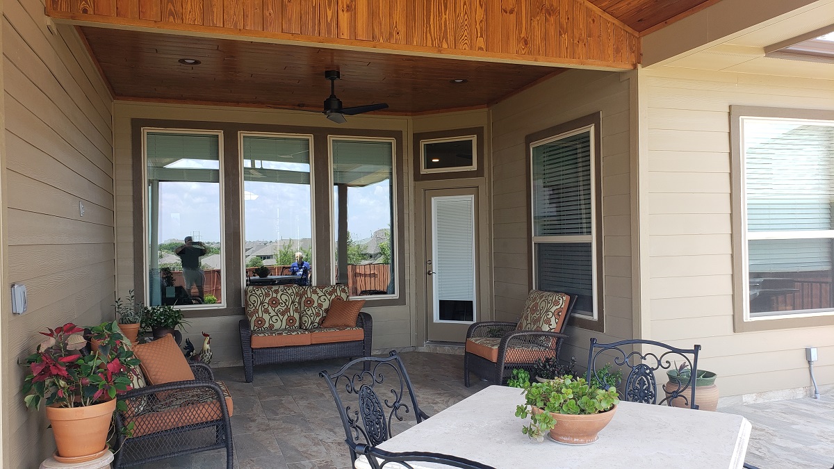 Covered Patio Delivers Shade Solution in Georgetown TX.  