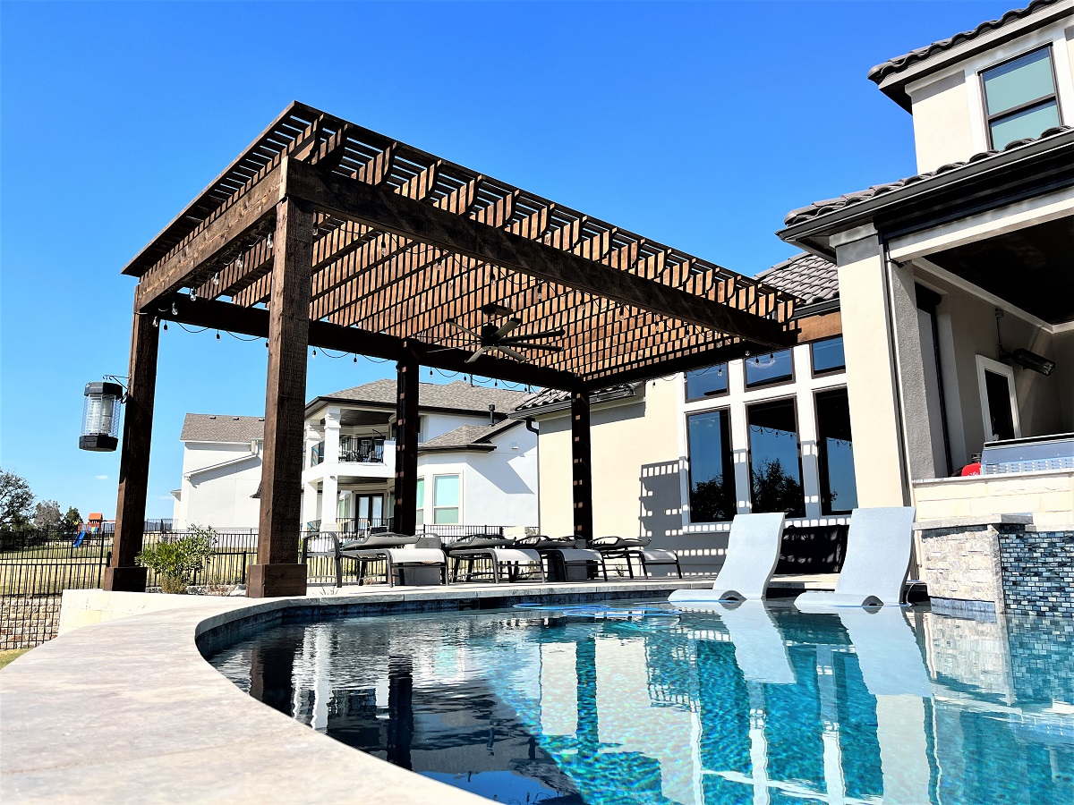 leander tx poolside outdoor living space designs