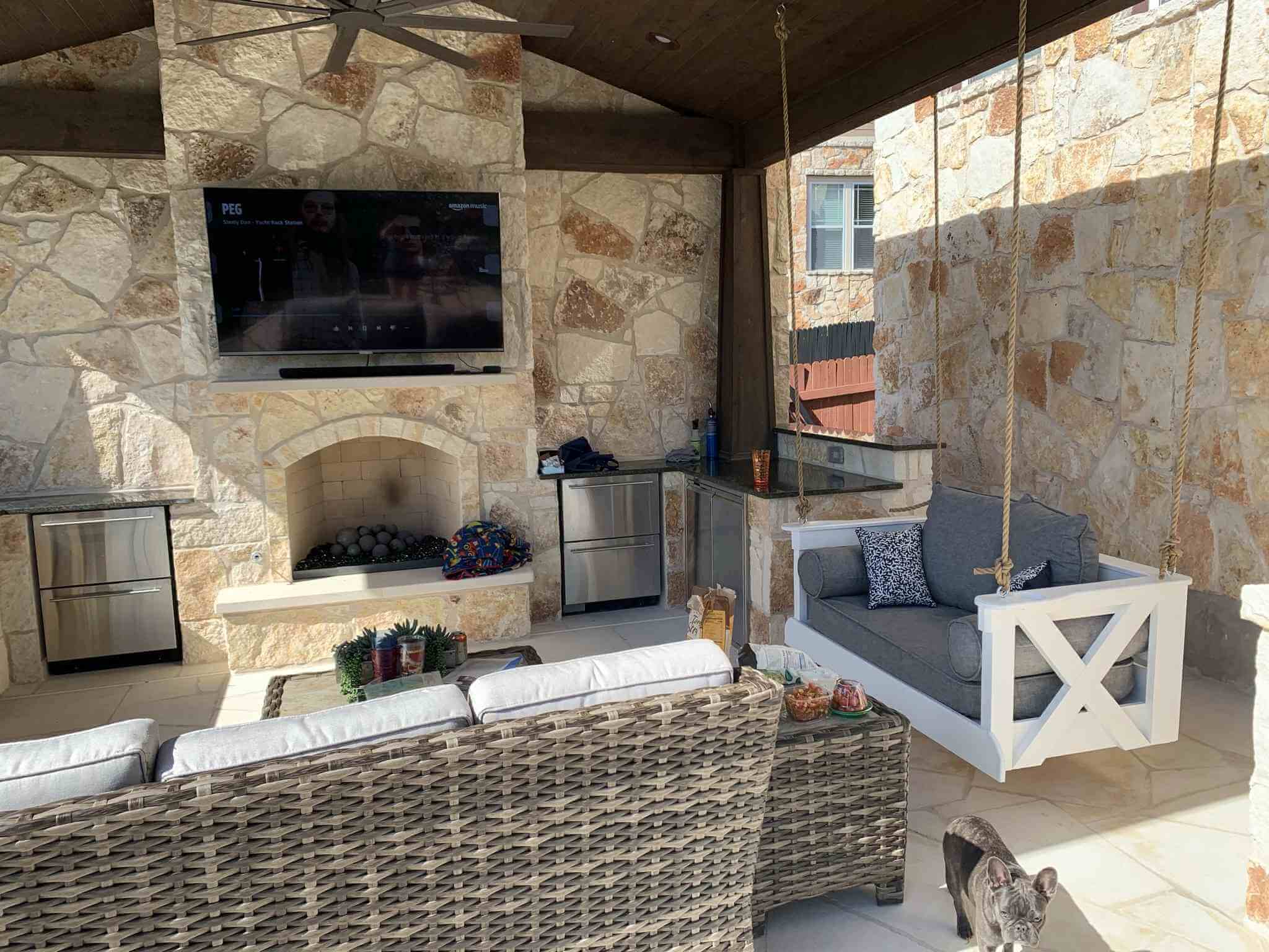 custom outdoor living area