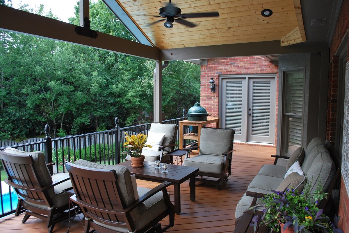 cozy porch with railings