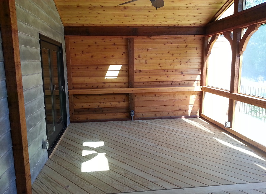 covered wood porch