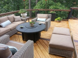 pressure treated deck with chevron pattern 