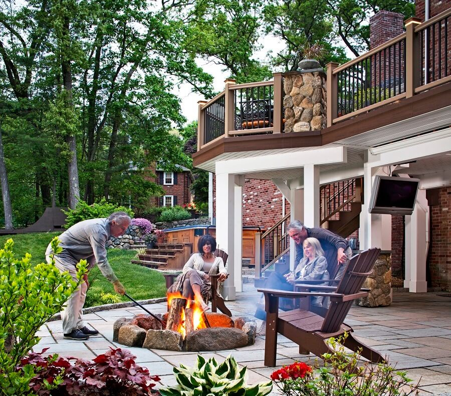 People enjoying their patio