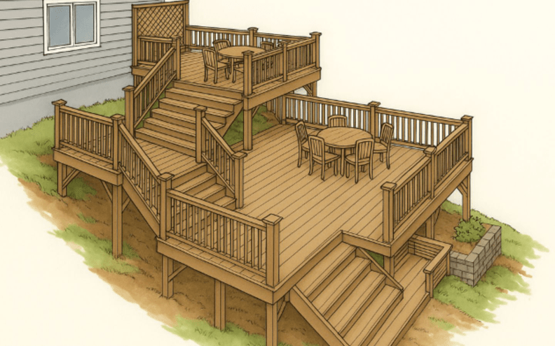 hillside decks