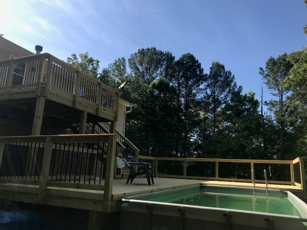 Custom multi-level pool deck