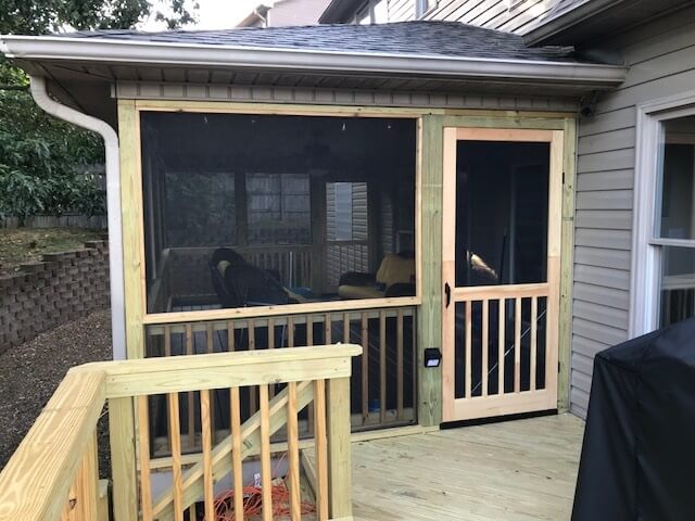 Backyard screened porch