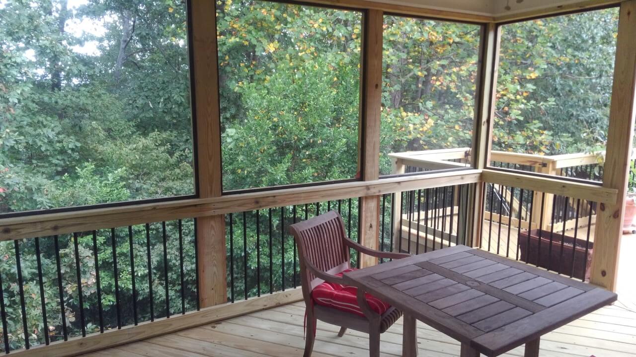 View from inside of screened porch