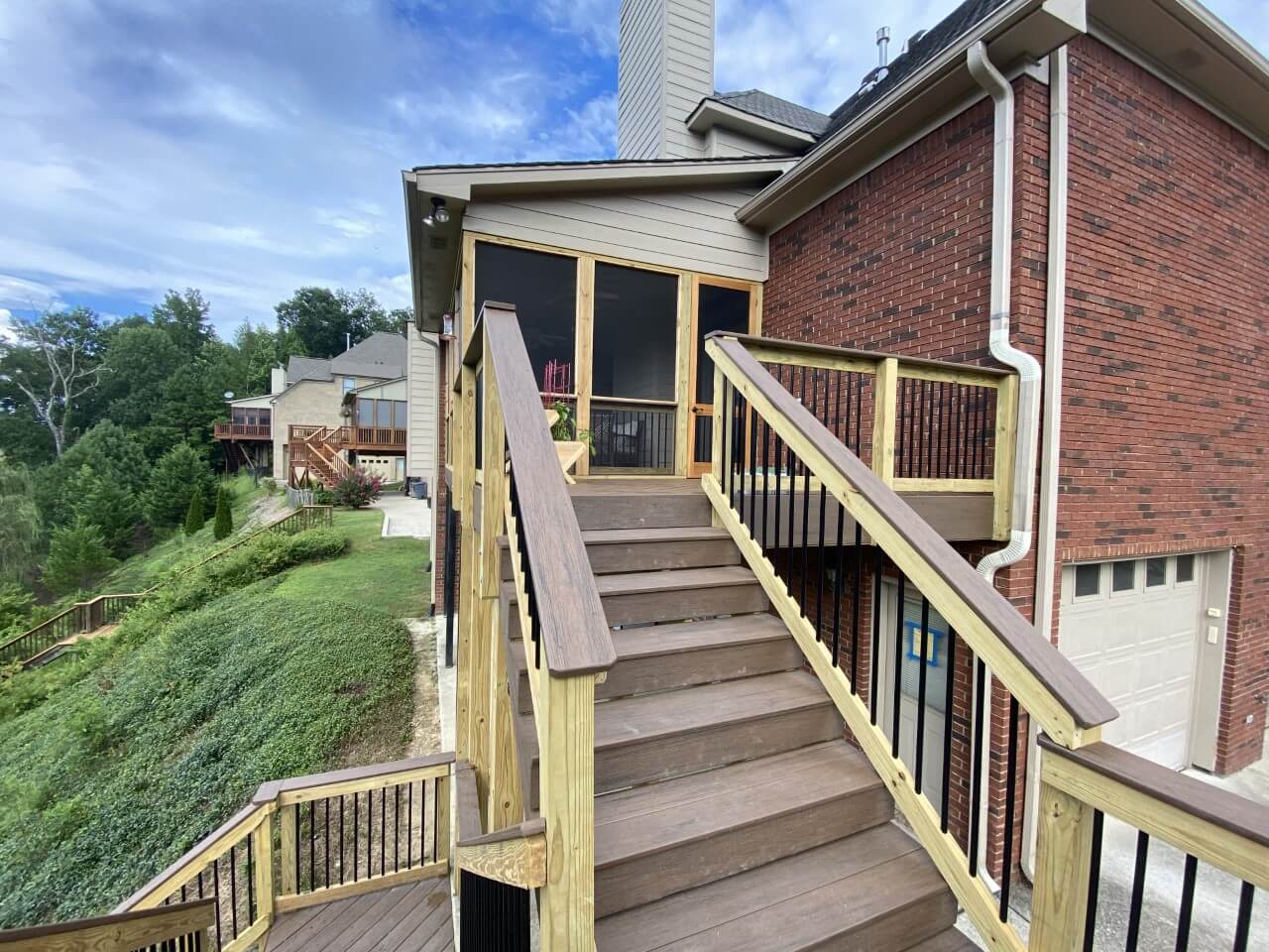 Close up image of deck stairs