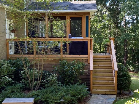 Rustic screened in deck designs