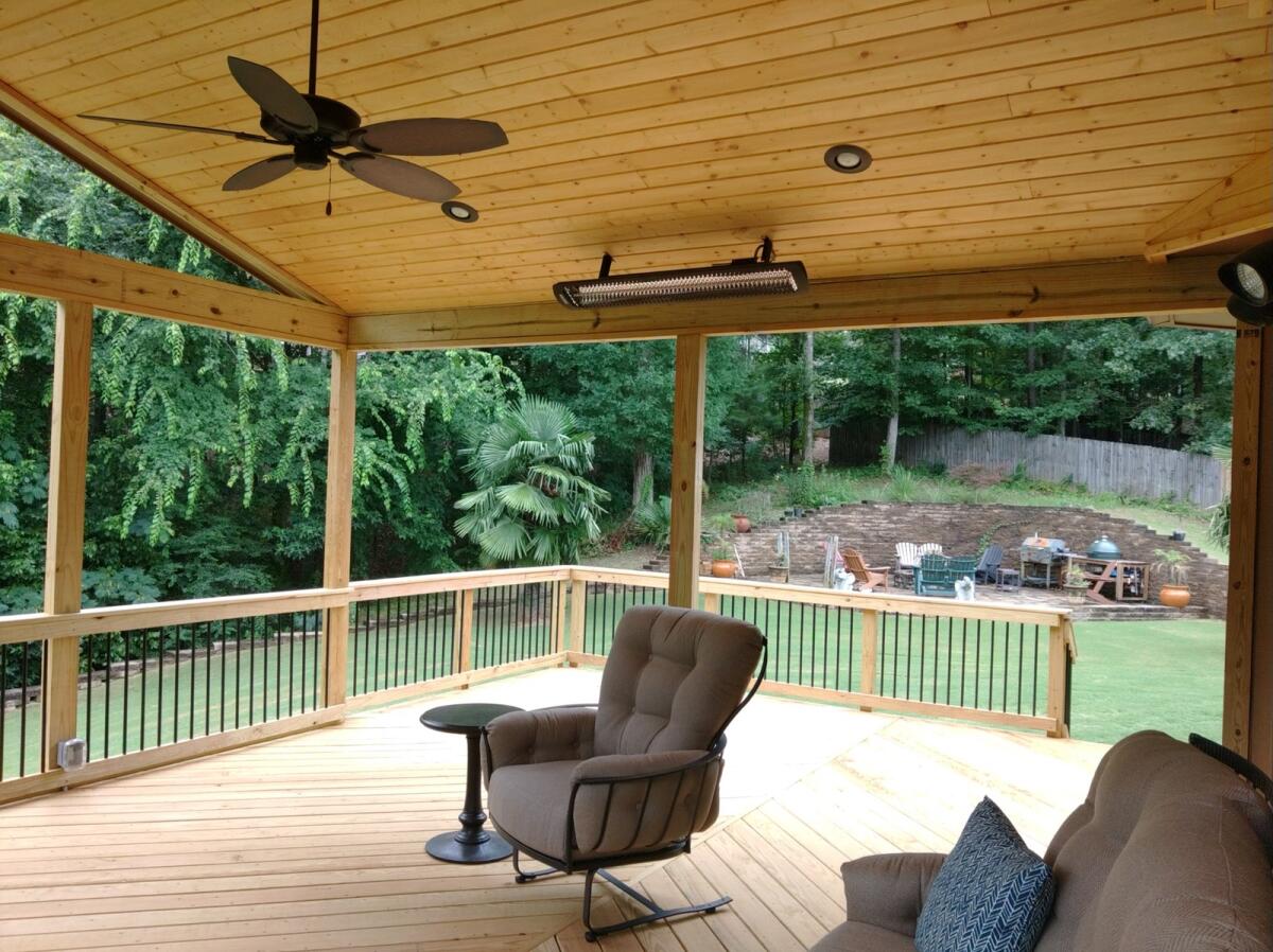 Open porch and deck combination in Helena, AL.