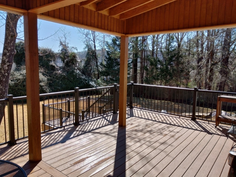 Multi Level Deck with Attached Shades Structure