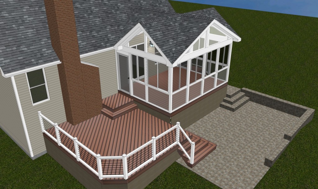 Porch and deck rendering