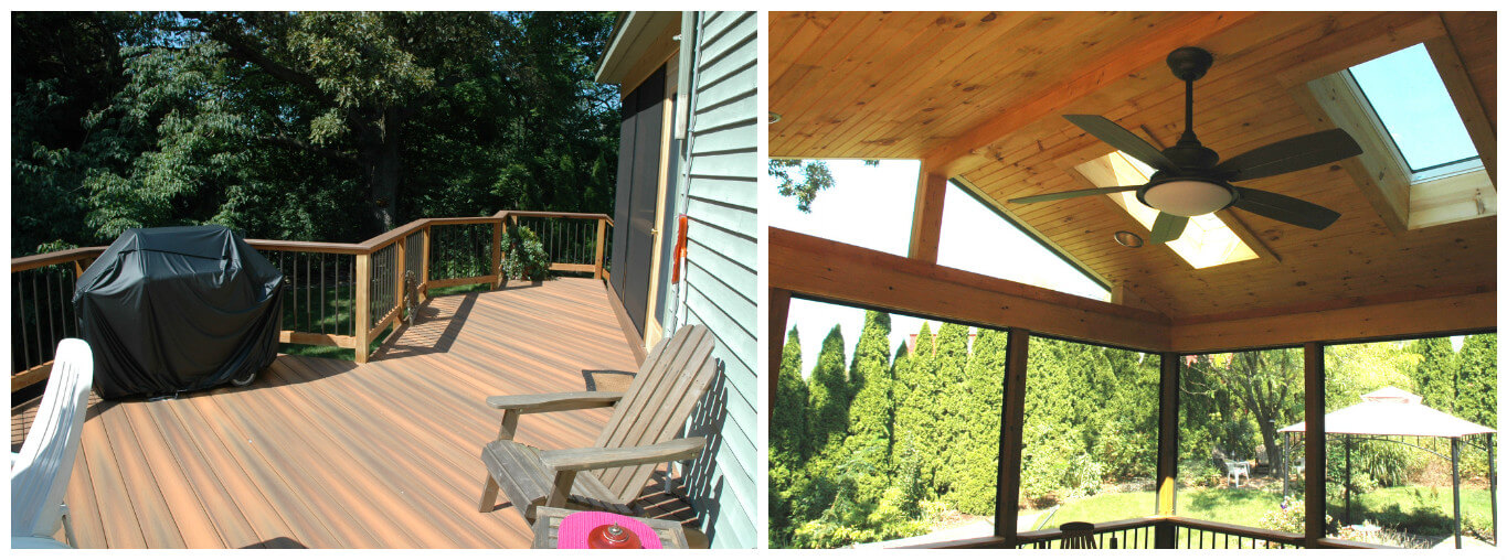 Deck and screened porch project collage