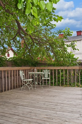 old aging wood deck