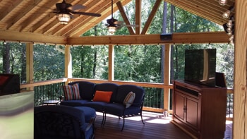 Milledgeville porch with outdoor kitchen