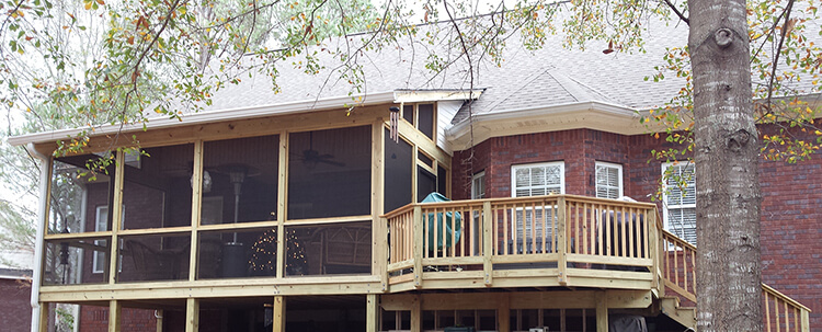 Custom screened porch and deck