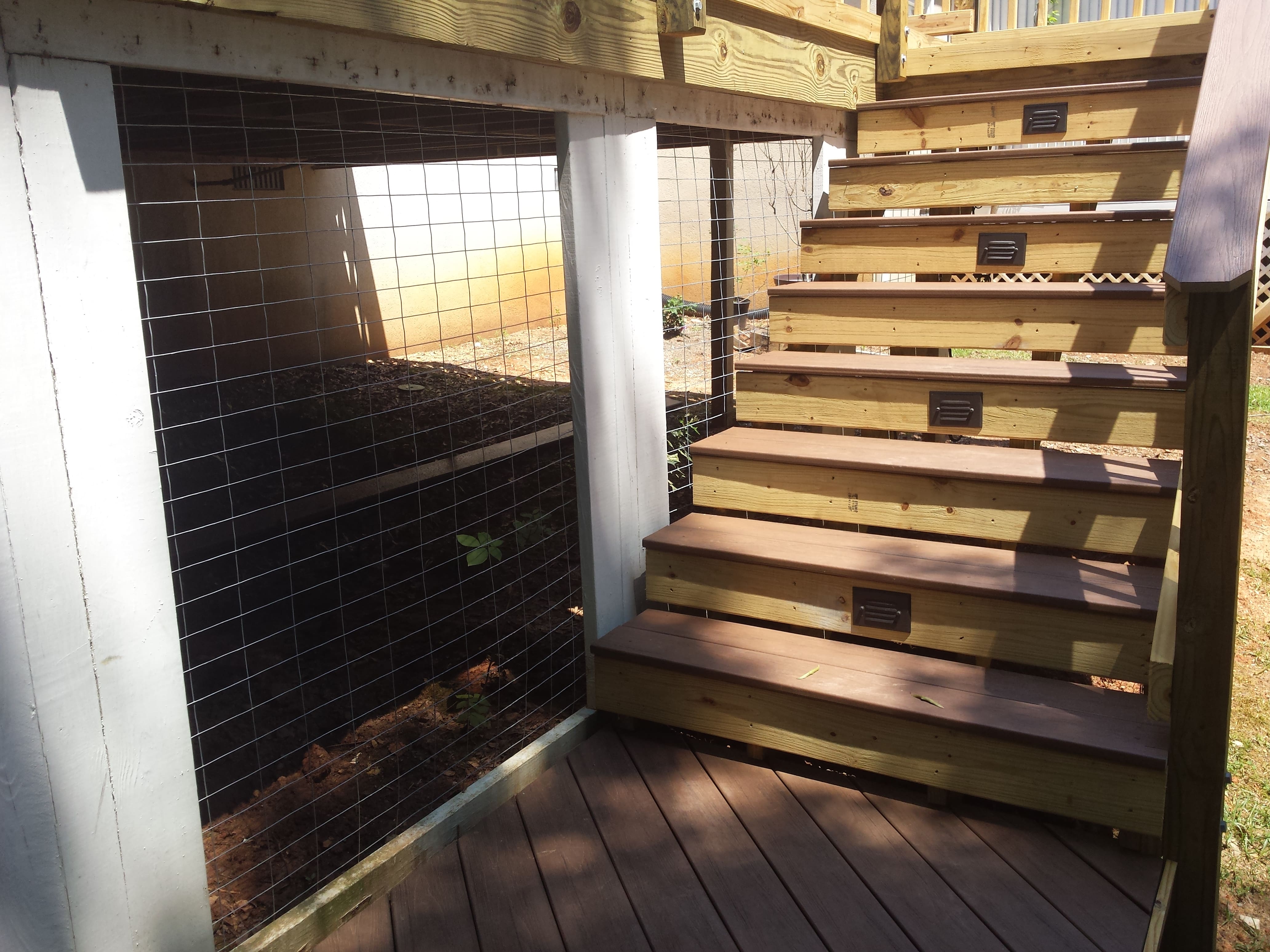 Deck stairs with custom lighting