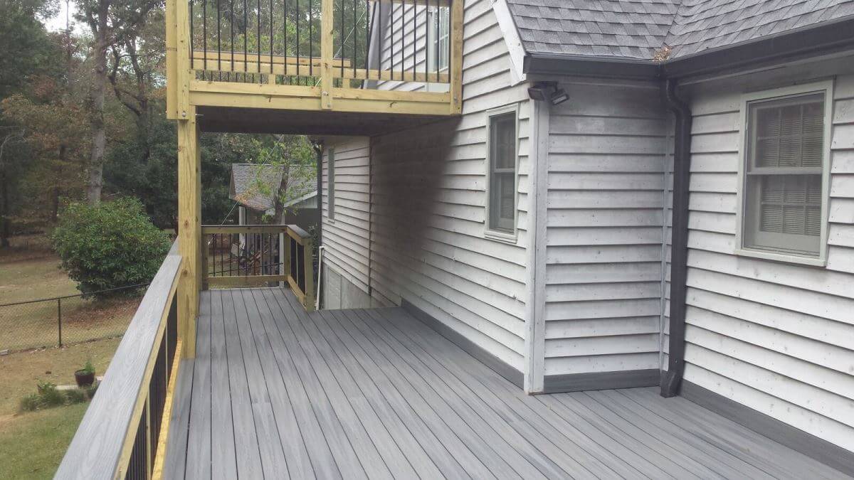 Side view of new multi-level deck