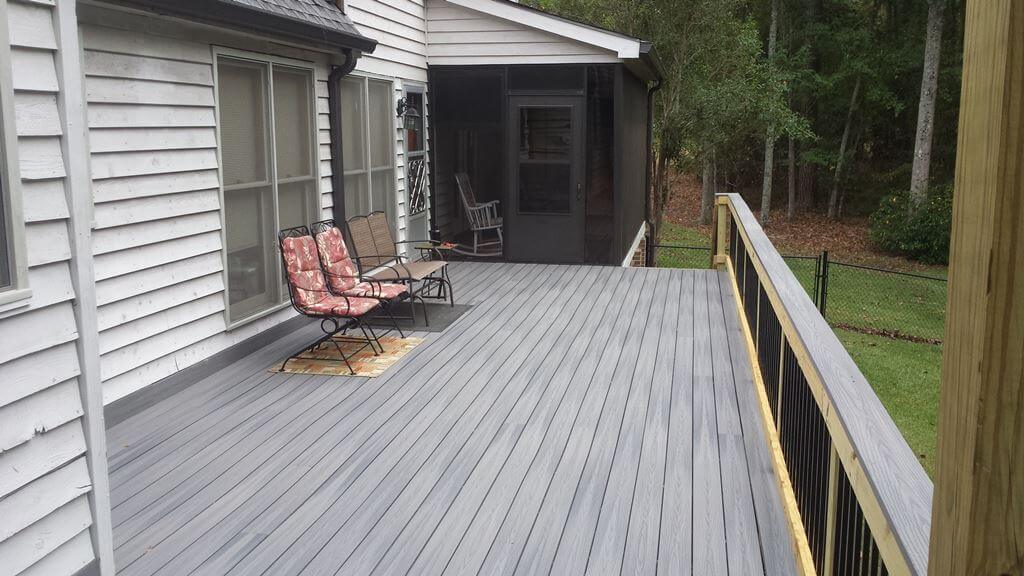 New deck with seating area