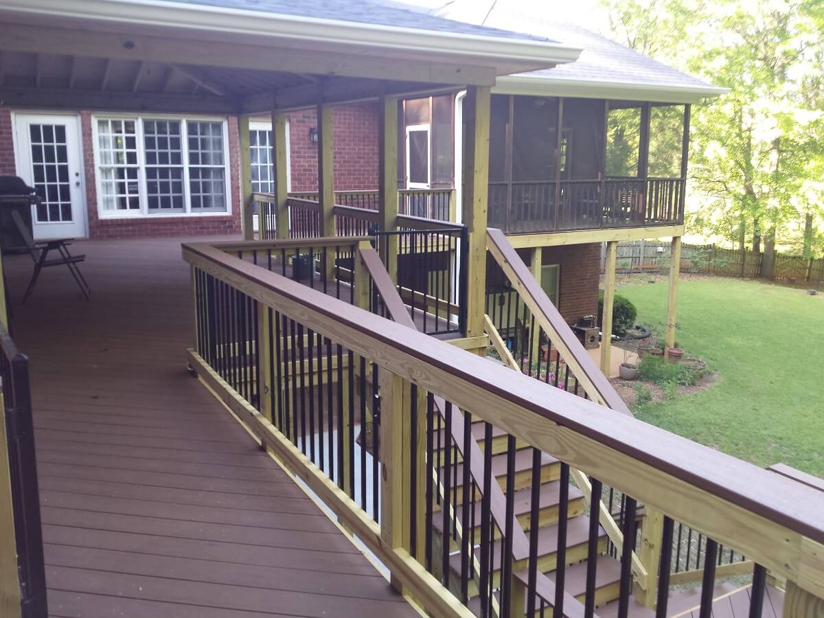 Custom elevated screened porch and deck