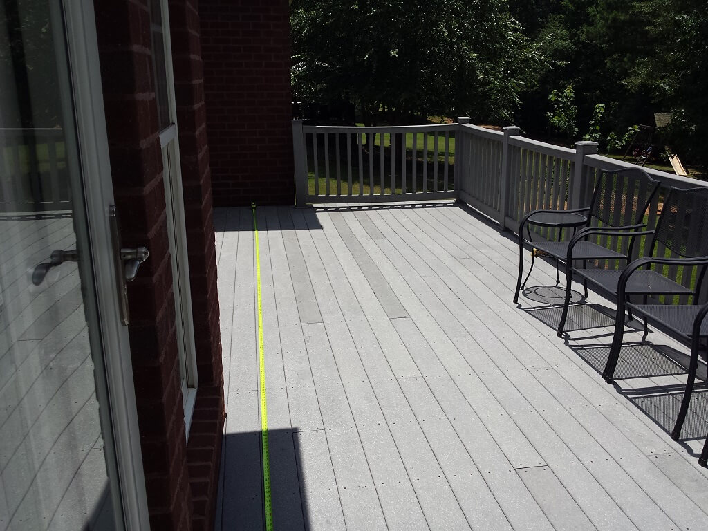 Custom backyard gray deck