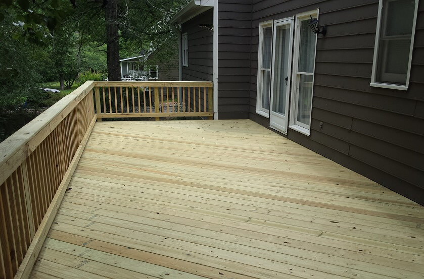 New backyard wood deck