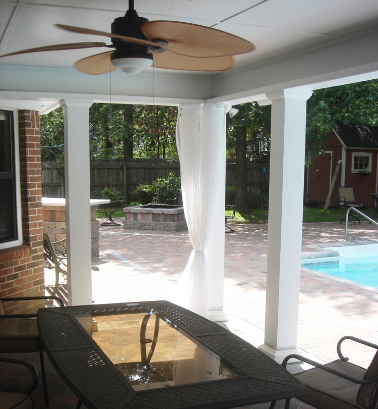 covered pool porch