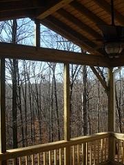 outdoor deck open to trees