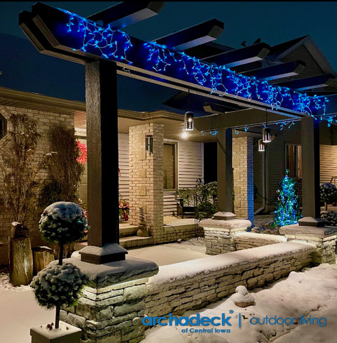 Home with blue overlay