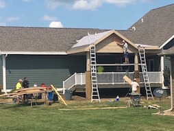 Construction of backyard deck