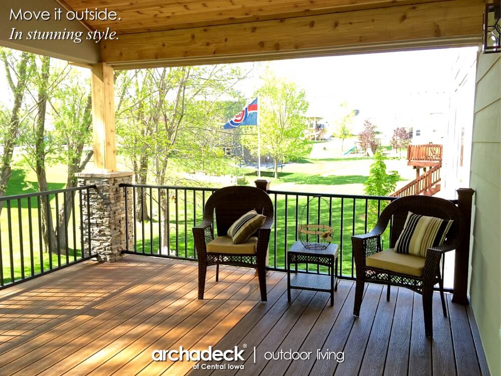 Seating area on open porch