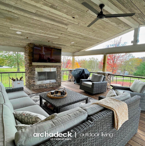 Home with blue overlay