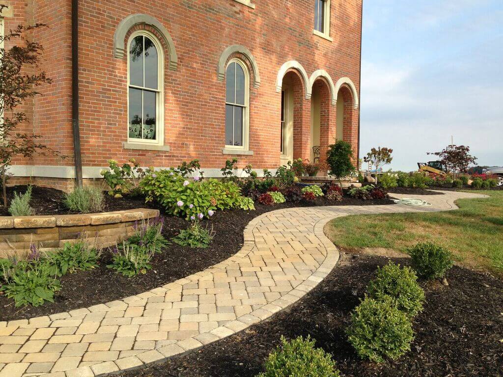 walkway with plants