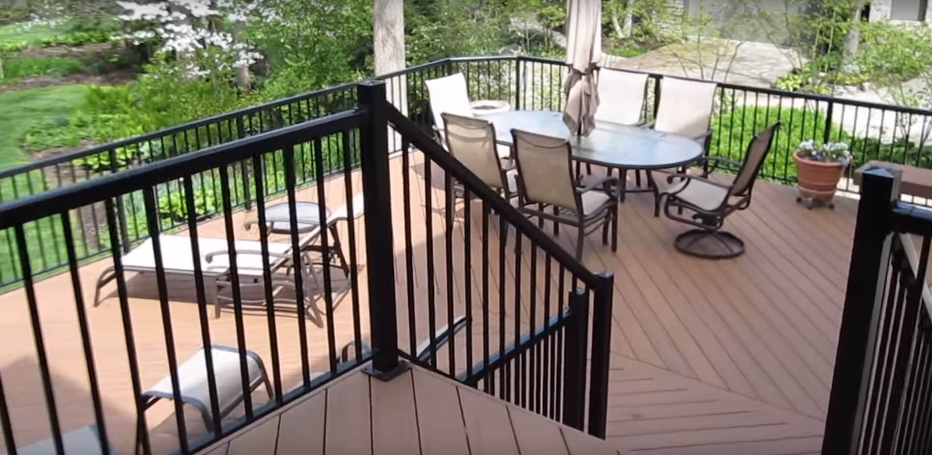 deck with chairs and table