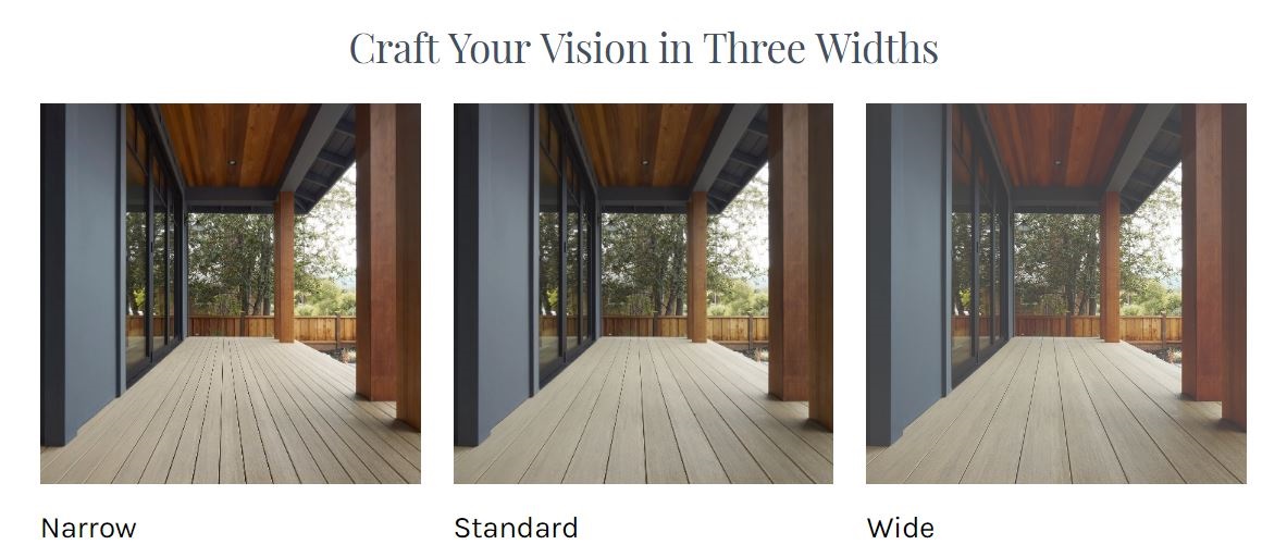 Three TimberTech width options