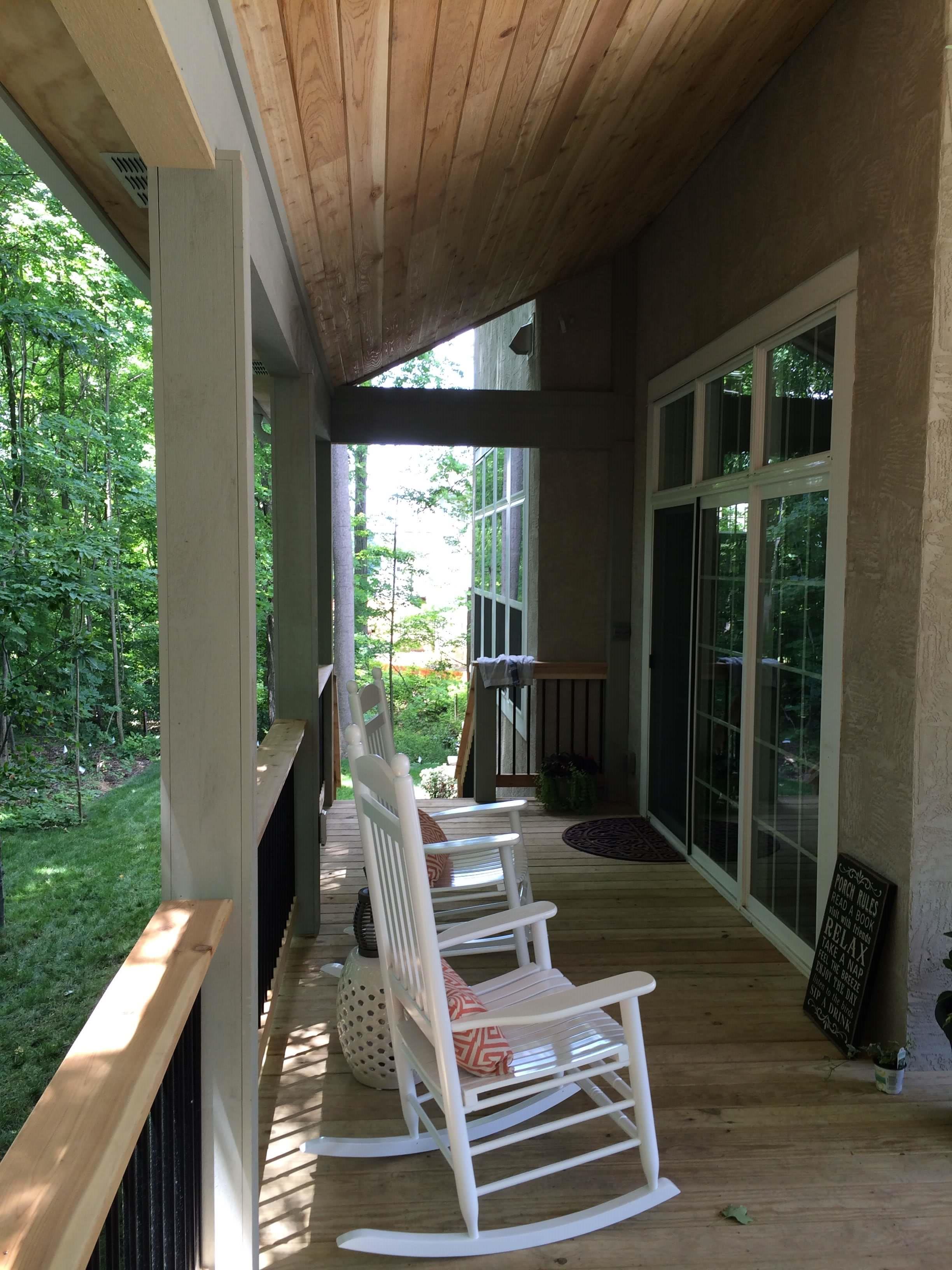 porch with rocking chair