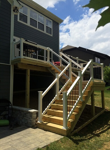 Custom deck stairs