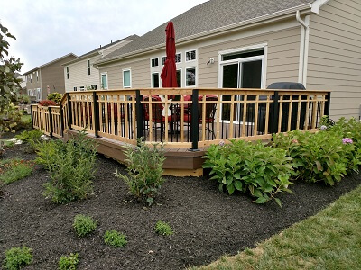 Custom deck with railing and balusters