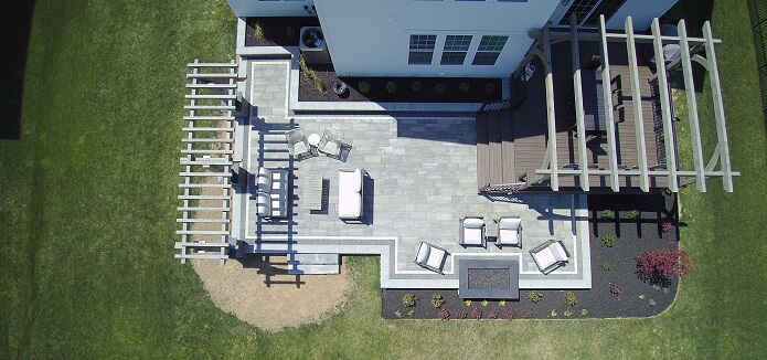 Aerial view of outdoor space project