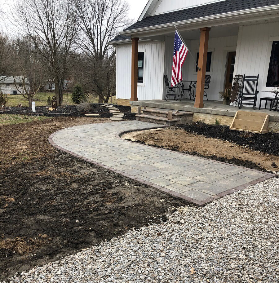 New front porch with walkway