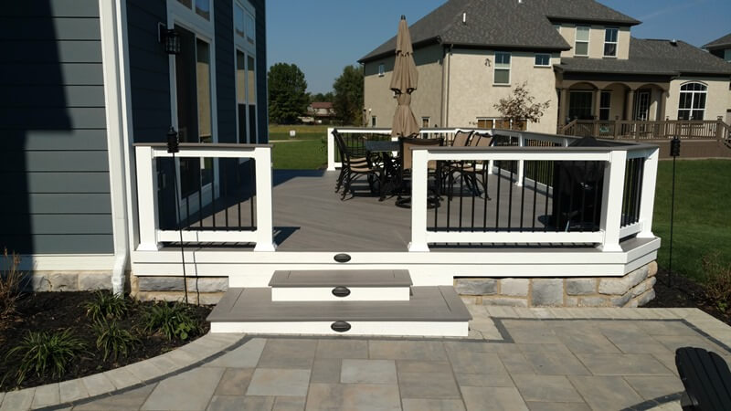 Custom backyard deck with dining area