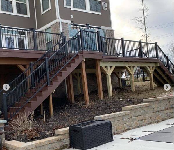Custom deck with staircases